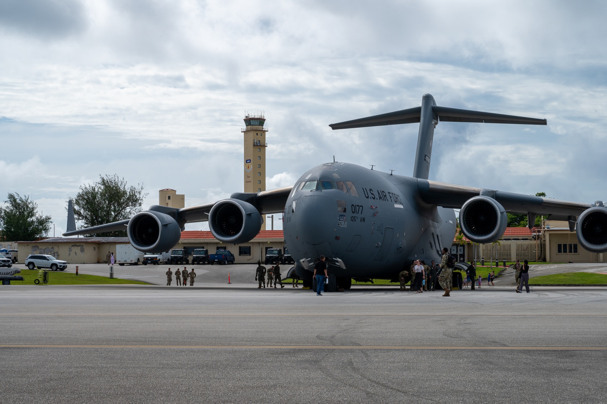 關島的安德森空軍基地擁有B-52H轟炸機，具備長程轟炸能力，可因應台海突發情勢。圖／取自Andersen Air Force Base FB