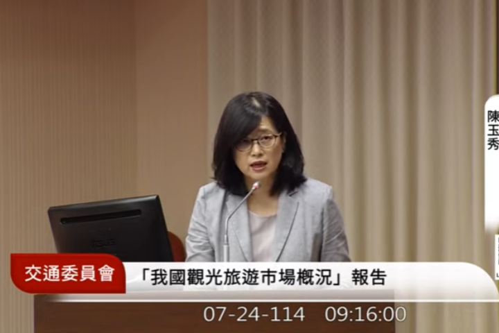 交通部觀光署長陳玉秀24日表示，今年國際來台客900萬人次應沒問題。圖/取自國會頻道YT