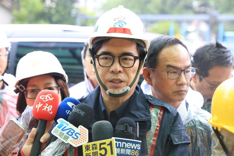 颱風凱米來襲，高雄山區累積雨量破千毫米市長陳其邁勘災。 （高雄市政府提供）圖／ 中央社