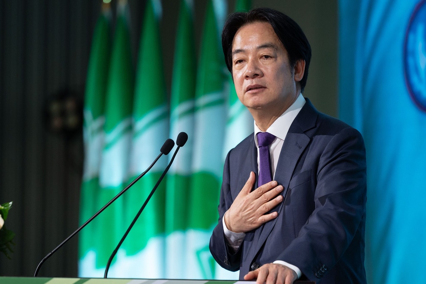 賴清德總統在民進黨全代會致詞。圖/取自卓榮泰《臉書》