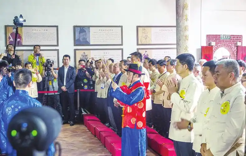 前立法院長王金平今（18日）返回福建漳州白礁村祭祖，這是他繼2019年首次返回漳州祭祖（如圖）後的第二次。圖／取自漳州市政府官網