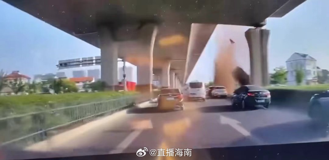 天啊！高架橋上掉下車來 駕駛幸運撿回一命 