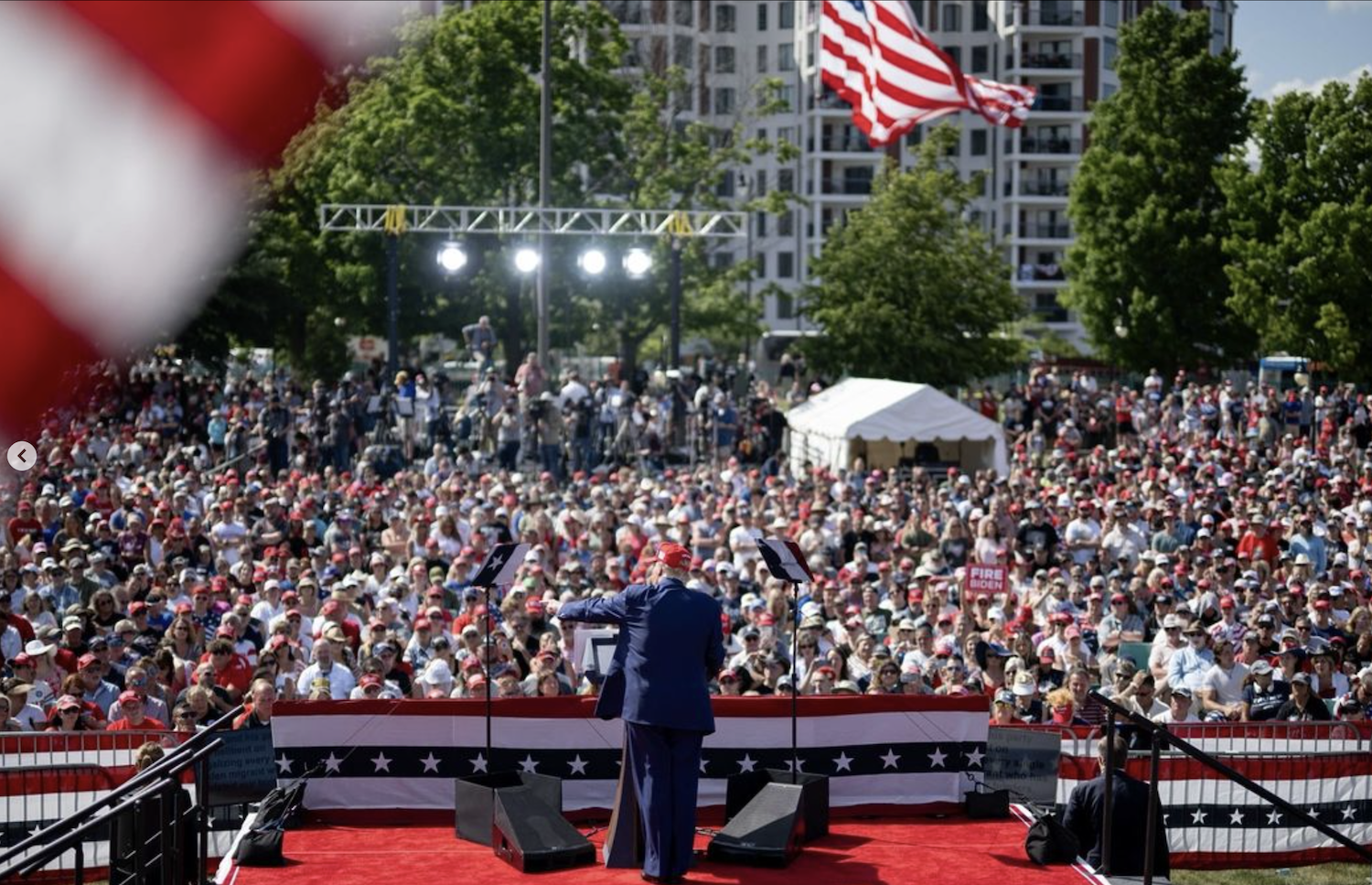 美國前總統川普表示，他的競選搭檔可能會出席首場辯論。圖/取自realdonaldtrump ig