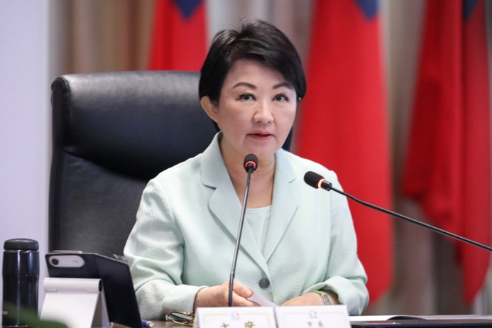 國民黨台中市長參選人江啟臣27日晚間受訪時公開表態，若台中市長盧秀燕（圖）有意更上一層樓、為台灣做出更大貢獻，他個人「當然全力支持」。圖/中央社