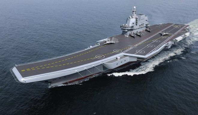 衛星顯示，大陸航母山東艦已抵菲律賓鄰近海域，威懾意味明顯。圖／取自搜狐網