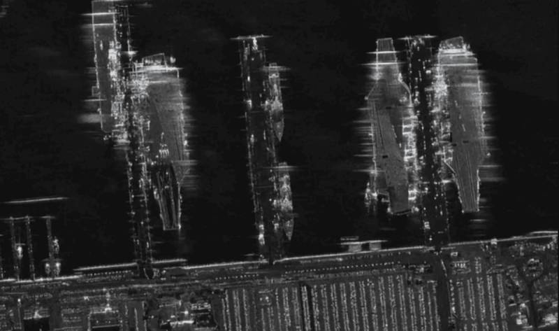 中國泰景四號01衛星拍攝到美國諾福克海軍基地軍事部署。圖/取自騰訊網