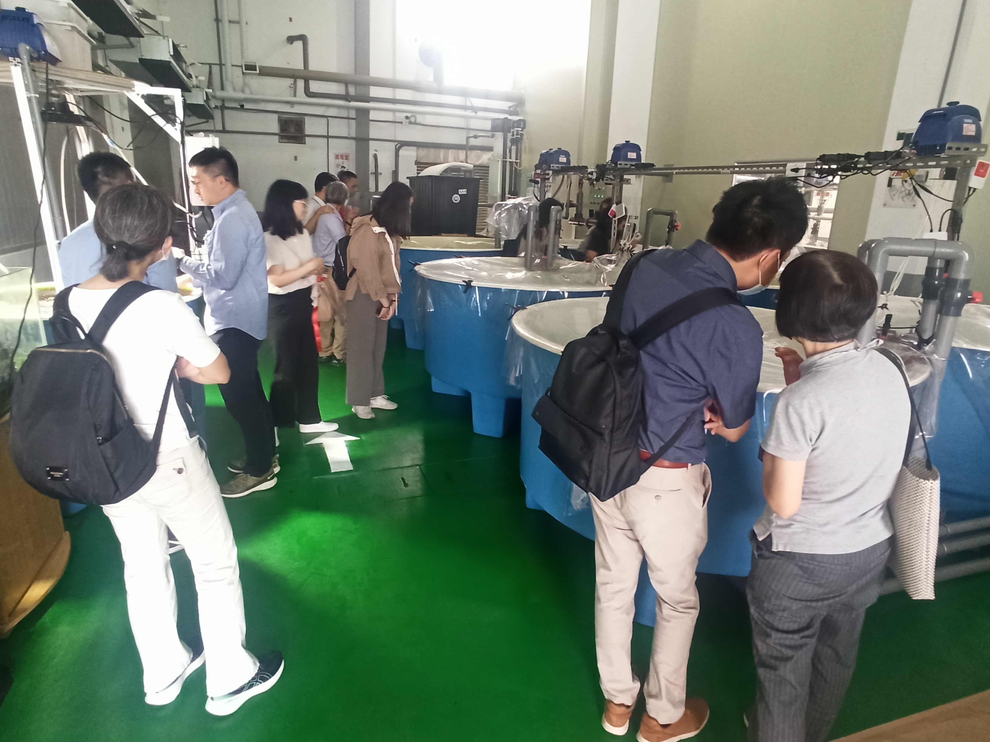 國原院「海水氚及生物氚試驗場」現場室內養殖設備導覽。圖/國原院提供