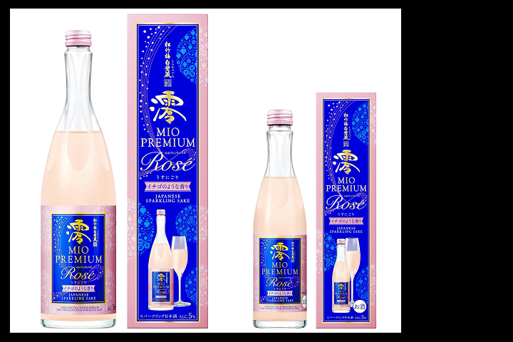 使用了問題紅麴的期間限定商品「松竹梅白壁藏『澪』PREMIUM〈ROSE〉」氣泡日本酒。圖/取自寶酒藏官方網站