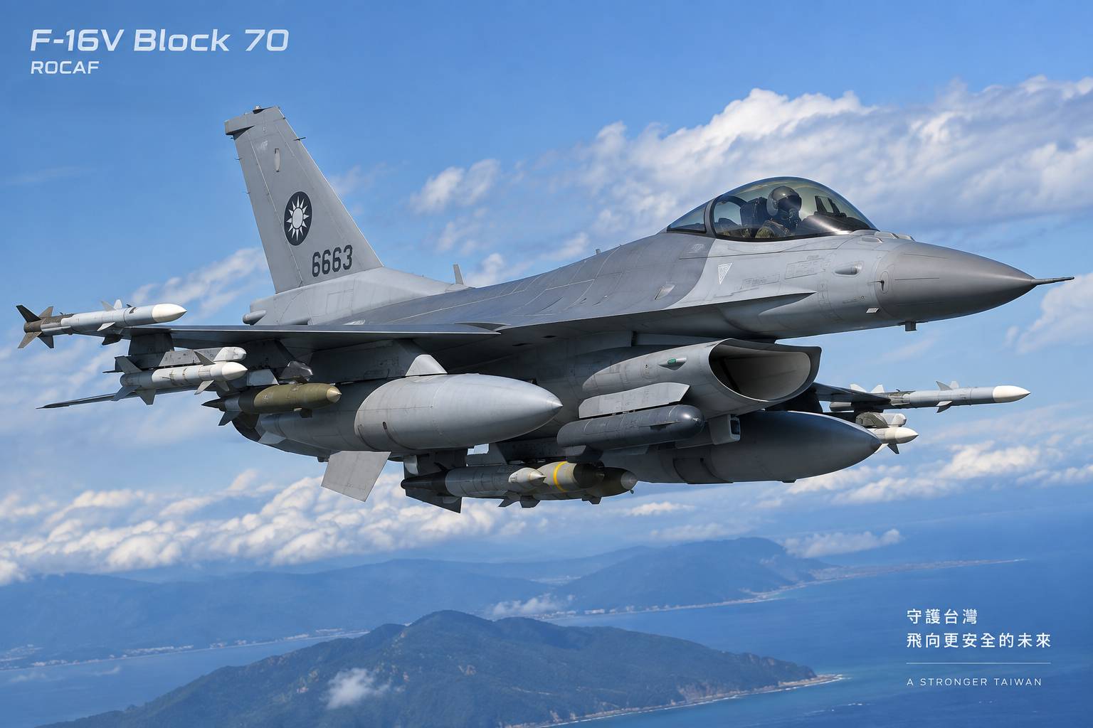 台灣向美國採購66架F-16V Block 70戰機,原訂2026年底前完成交機,目前進度延宕。圖/AI示意圖