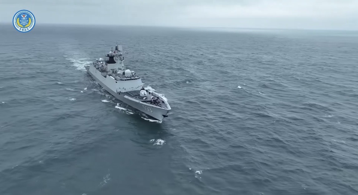 解放軍海軍正在台灣周邊進行軍事演習。 圖/取自微博東部戰區官方帳號