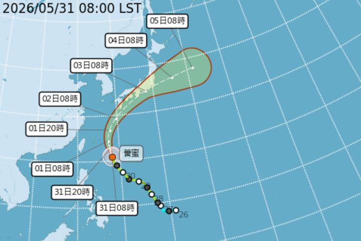 薔蜜增強為中度颱風　周五起進入梅雨旺盛期嚴防強降水