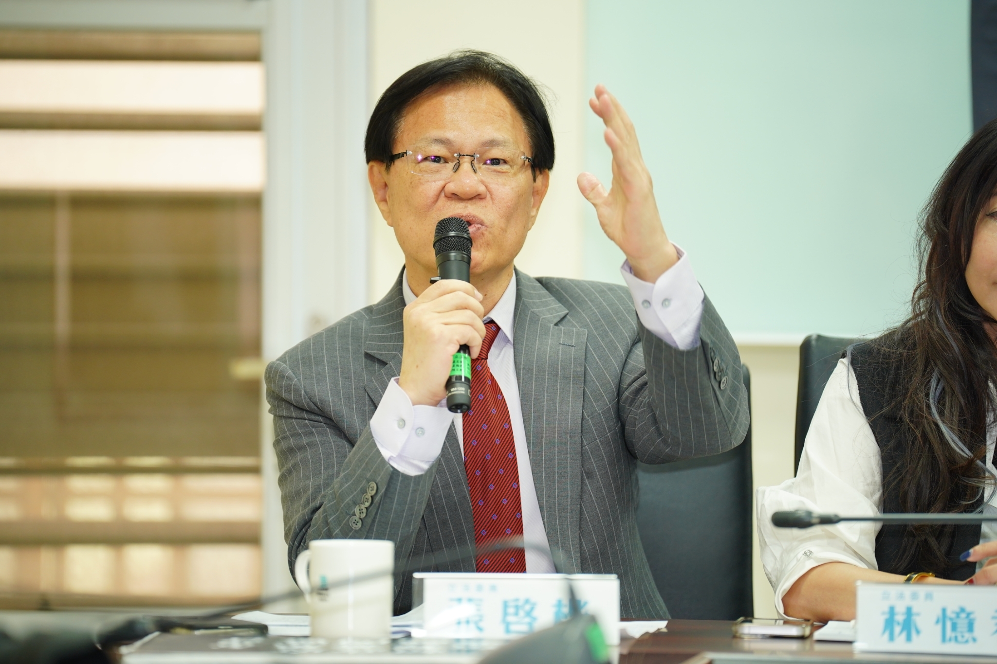 民眾黨立委張啓楷17日評論114年度總預算通案部分表示，在野黨邁出重要一步。圖／民眾黨團提供