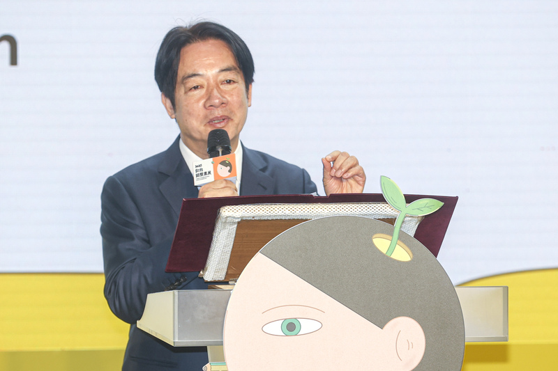 總統賴清德5日以民進黨主席身分表示，在野黨刪除凍結太多總預算不能開此先例。圖為賴清德4日參加台北書展致詞。圖/中央社