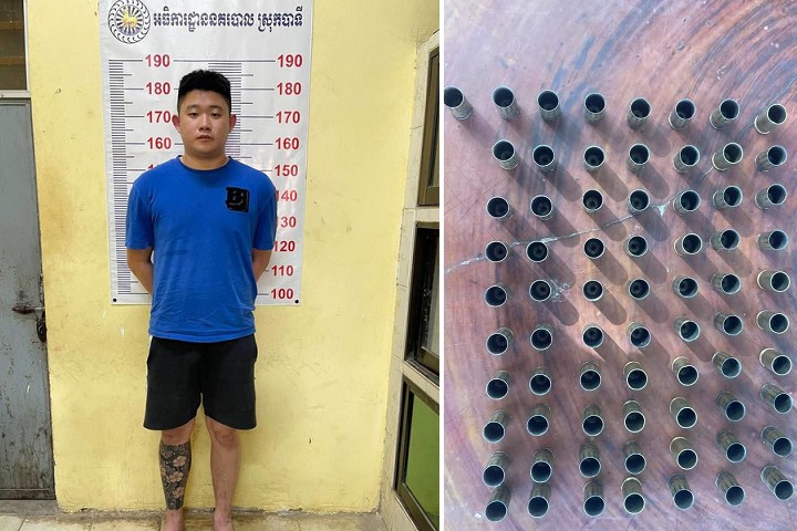 20歲台籍男子在柬埔寨連開71槍後遭逮。圖/取自《柬浦寨僑民線上》與柬中時報（已獲授權）