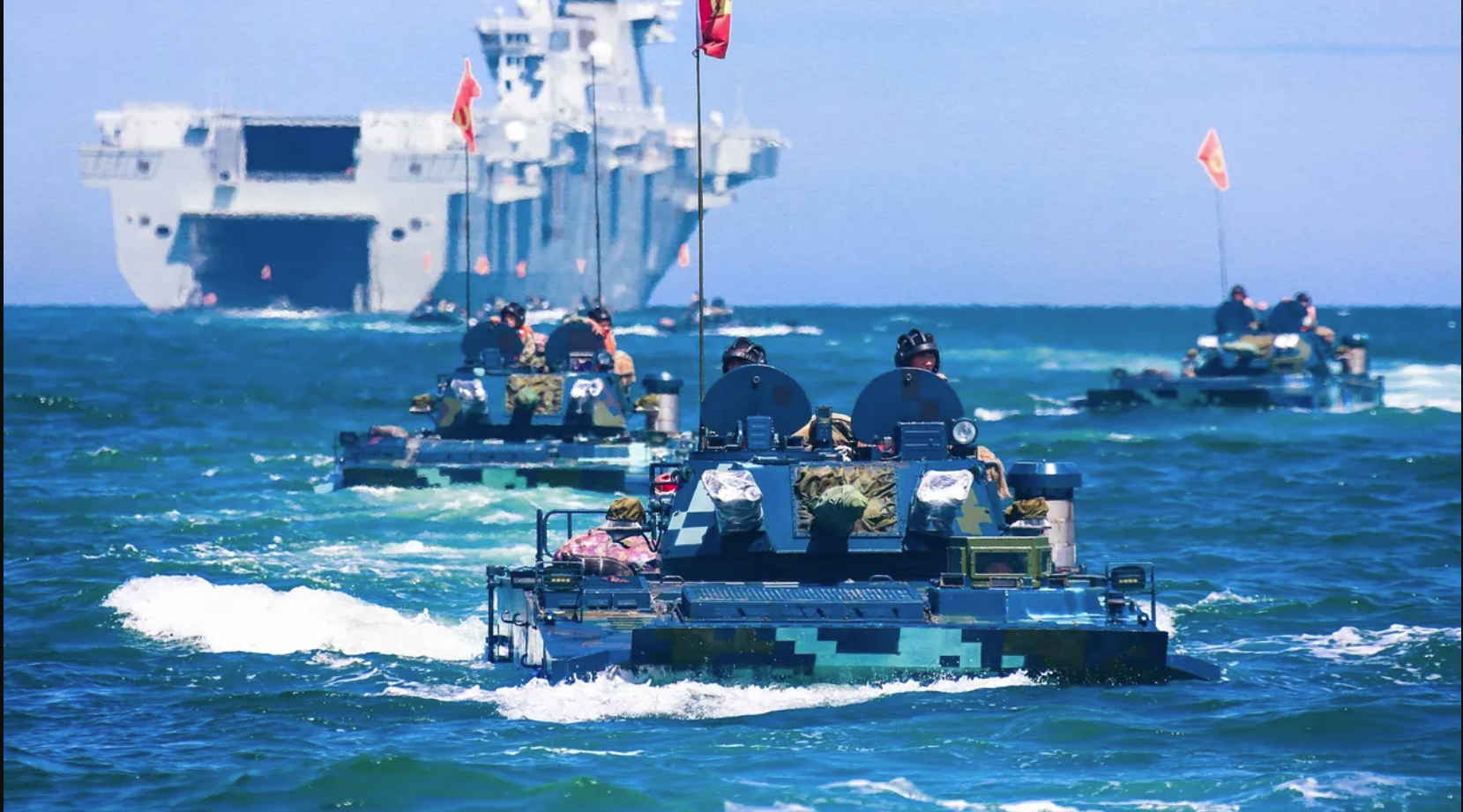 共軍登陸演習。圖/取自中國軍網