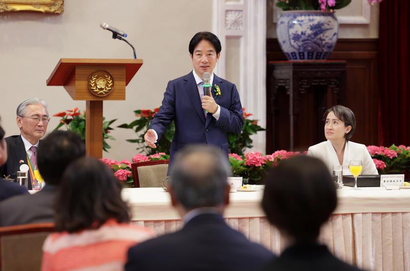 賴清德新任統演說恐讓台灣更分裂，圖為賴蕭正副總統就職後，中午首先以午宴招待日本國會議員慶賀團。圖／中央社