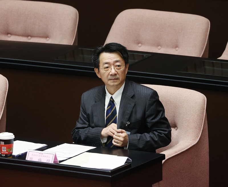 大法官被提名人廖福特（圖）被踢爆在台北市松山區一塊土地上有違建停車場。圖/中央社