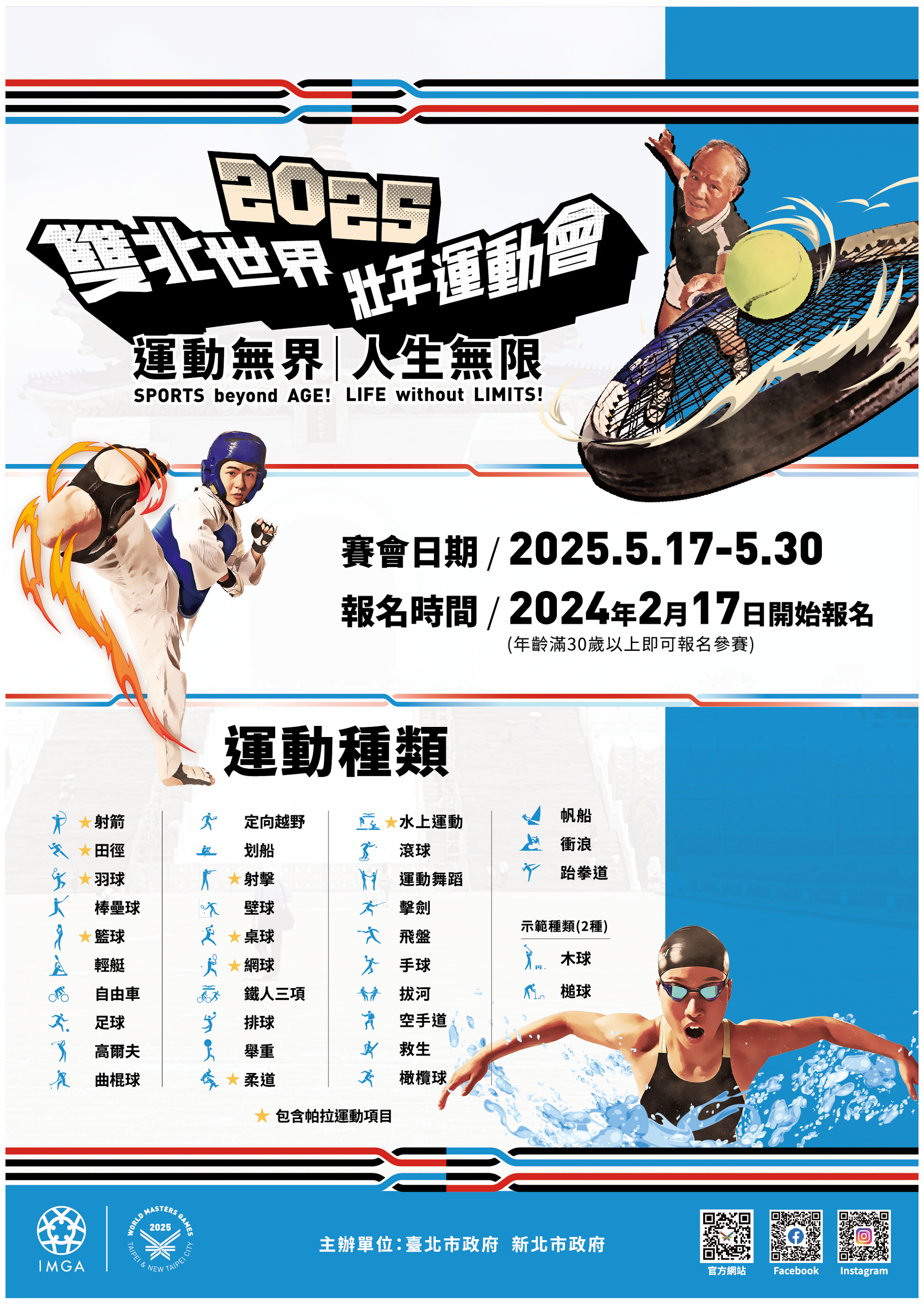 雙北世壯運比賽種類。圖/教育部提供
