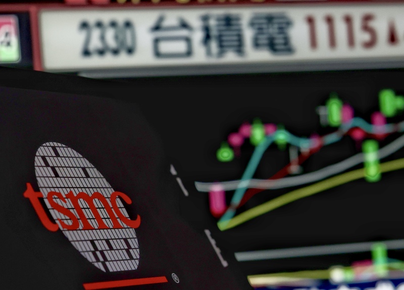 台積電股價6日表現強勁，盤中最高衝上1115元歷史天價。圖/中央社