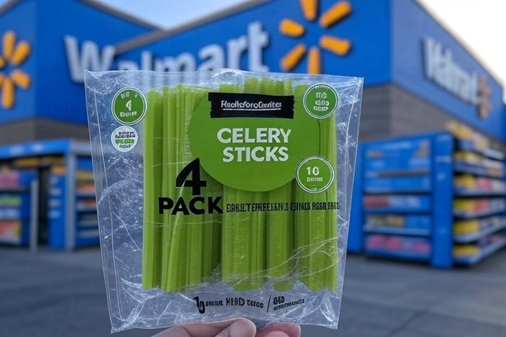 美國近30州獨Walmart超市銷售的芹菜恐遭李斯特菌污染。圖/取自NBC《YouTube》官方頻道並經AI生成
