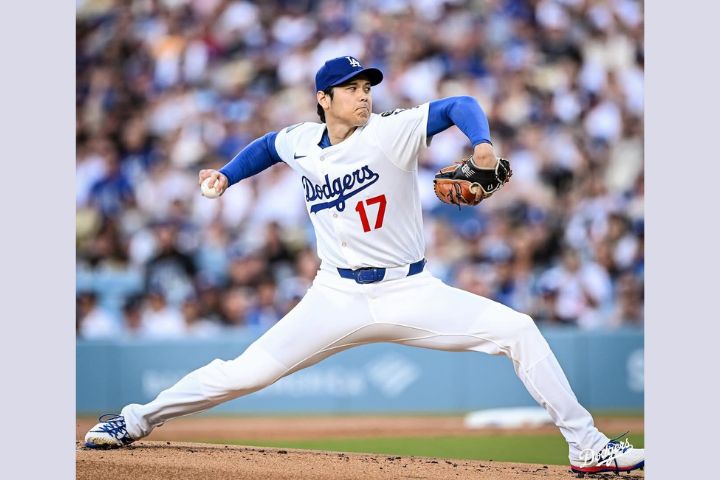 大谷翔平以「第2棒、投手兼指定打擊」身分先發出戰。圖/取自道奇IG