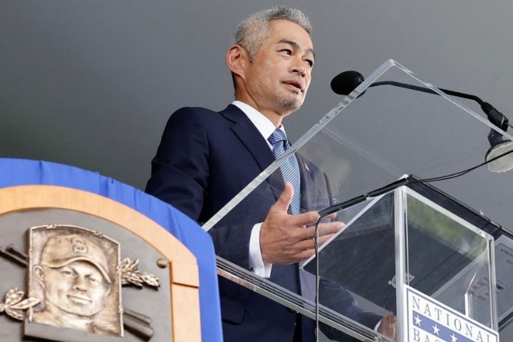 鈴木一朗全程唯一日文片段演說，是表達對野茂英雄作為旅美先驅的感謝。圖/取自mlbjapan IG