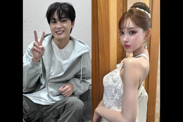 韓國男團「THE BOYZ」成員周鶴年（左）被爆與前AV女優明日花綺羅（右）性交易。圖/取自周鶴年、明日花綺羅IG