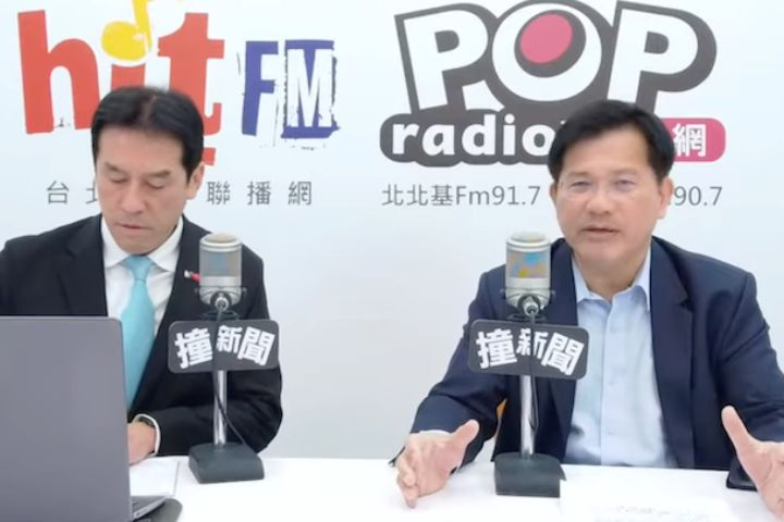 外交部長林佳龍（右）在網路節目談川習會。圖/取自YT_POP撞新聞