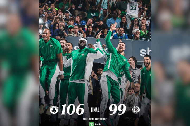 波士頓塞爾提克隊，在NBA總冠軍賽取得第三戰的勝利。 圖/取自Boston Celtics x