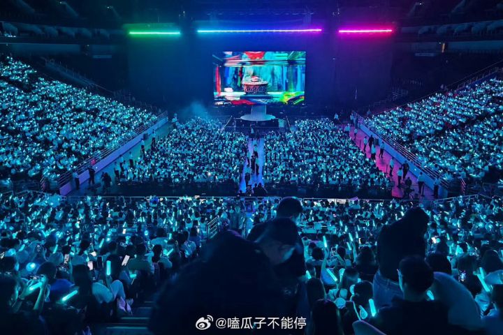 大陸年輕人寧願吃土也要搶票聽演唱會，跟著幾萬人一起唱喜歡的歌。圖/取自嗑瓜子不能停微博