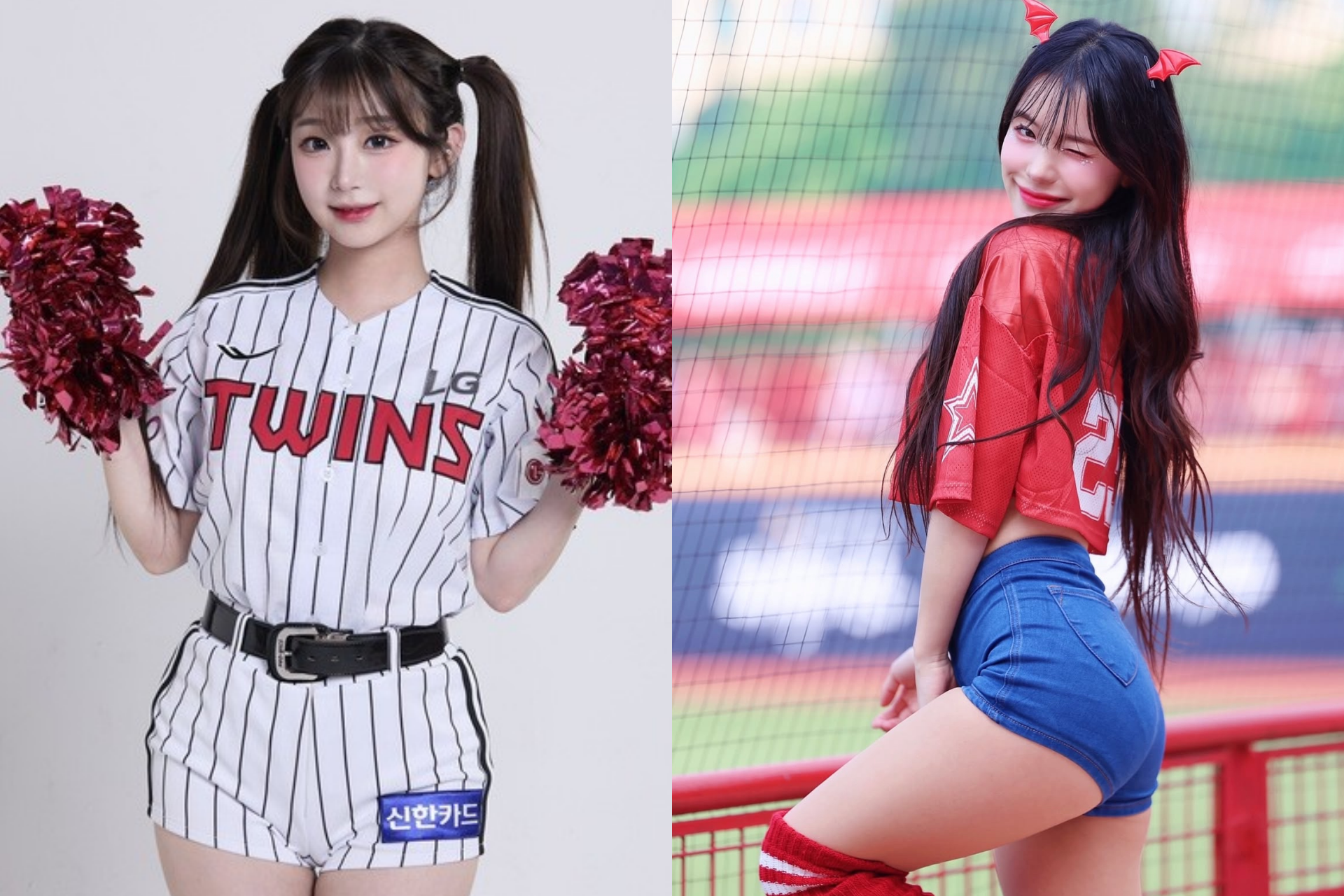 韓籍啦啦隊女孩李珠珢（左）、李多慧在台灣颳起旋風。圖/富邦育樂提供、le_dahye ZIG