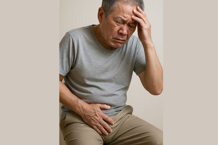 高齡男性常見的攝護腺肥大問題，常造成生活上的不便。圖/AI製圖