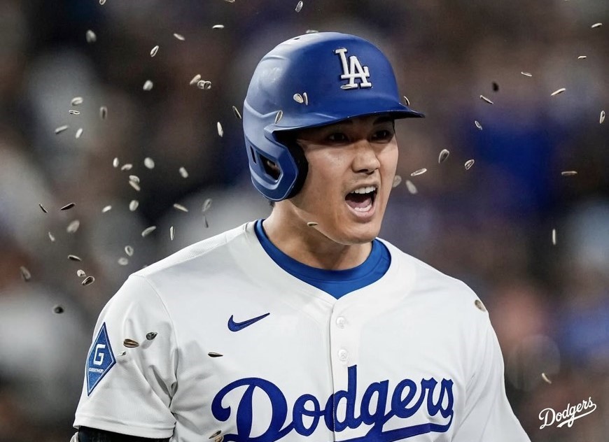 洛杉磯道奇日籍球星大谷翔平今天手感火燙，全壘打產量與紐約洋基賈吉、史瓦伯並列大聯盟第一！圖/取自道奇IG