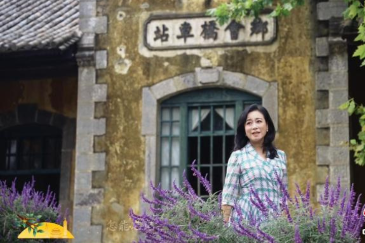 雲南師範大學碩士生導師、雲南省音樂家協會副主席何紓在建水鄉會橋車站獻唱《鄉戀》。圖/翻攝自中新社視頻